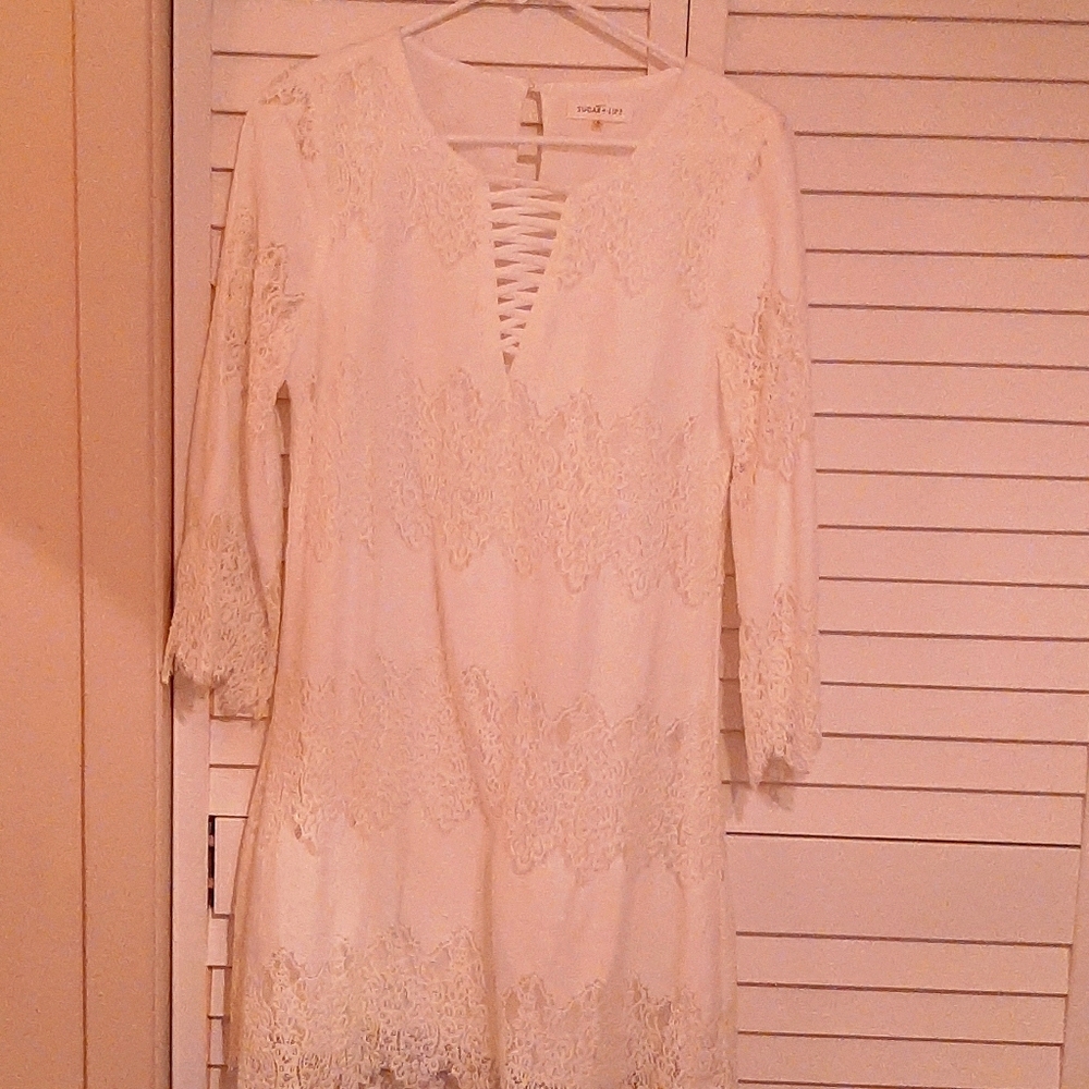 Beautiful white intricate lace dress.
